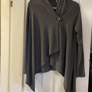 Brown/Gray Convertible Wrap Sweater